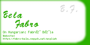 bela fabro business card